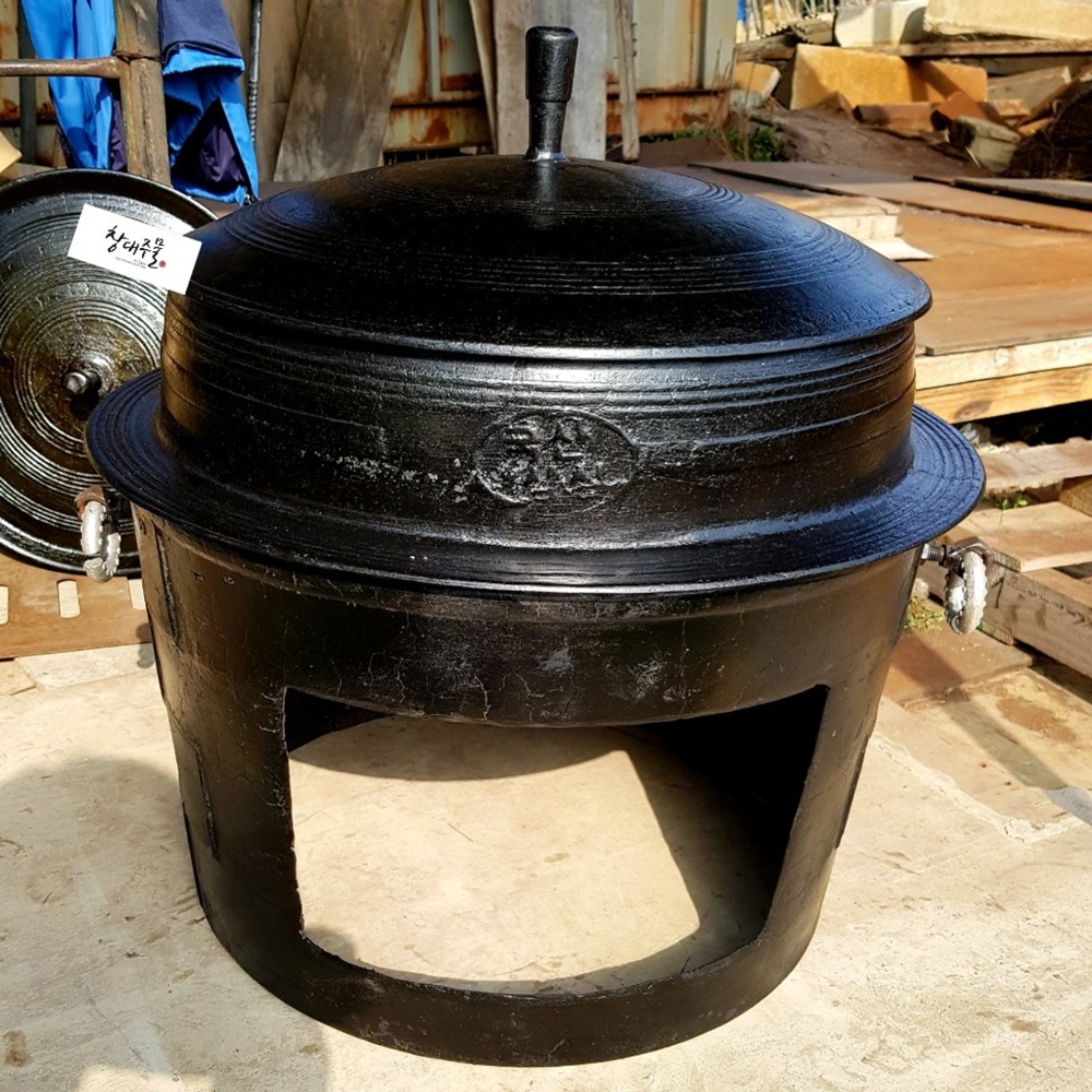 전솥7호(60cm)-국산 전통 무쇠 길들인 가마솥