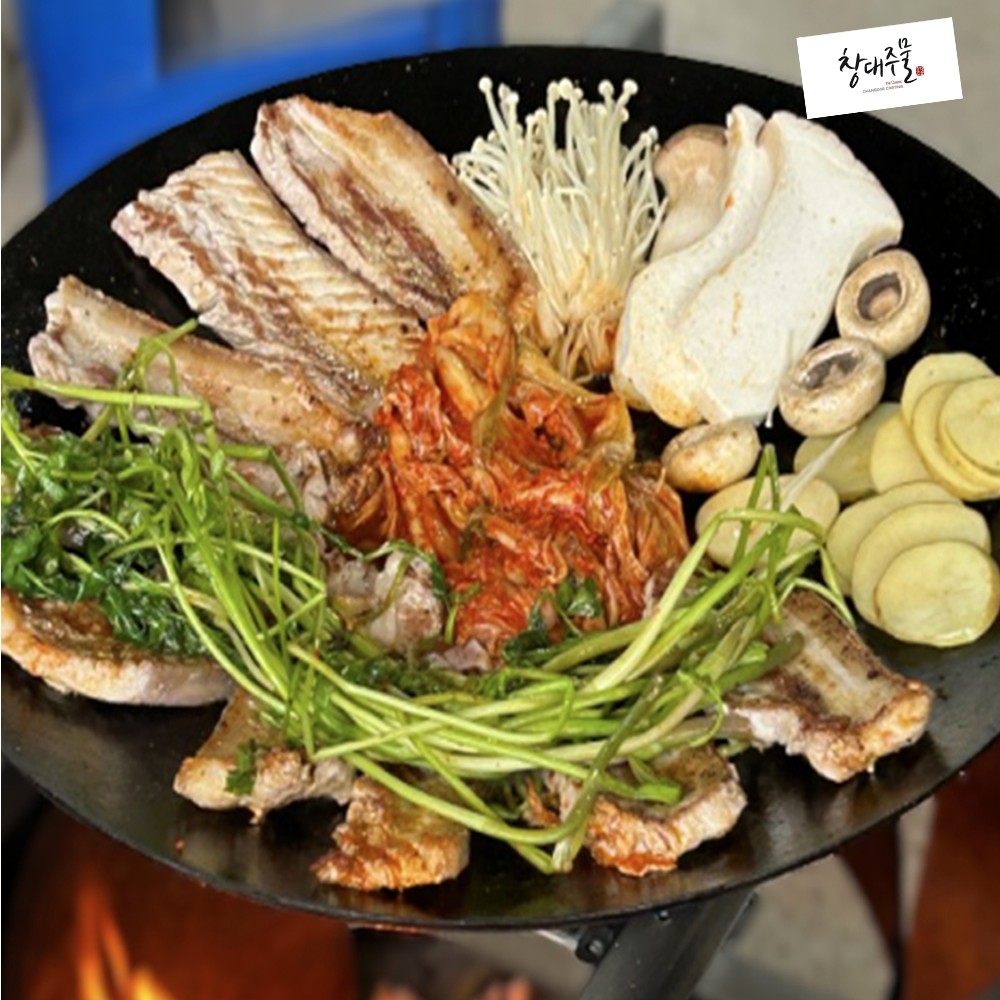 국산 무쇠 가마 솥뚜껑 불판 구이판 [40cm]- 손잡이 없음(가운데), 길들임